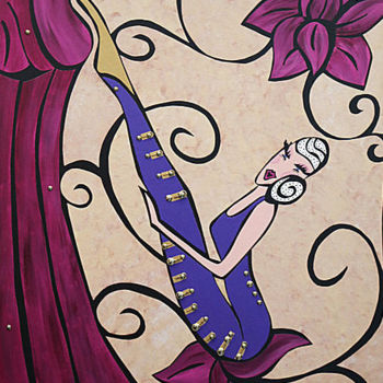 Painting titled "Le  Saxophone" by Nathalie Latil, Original Artwork, Acrylic