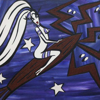 Pintura titulada "La sorcière" por Nathalie Latil, Obra de arte original, Acrílico