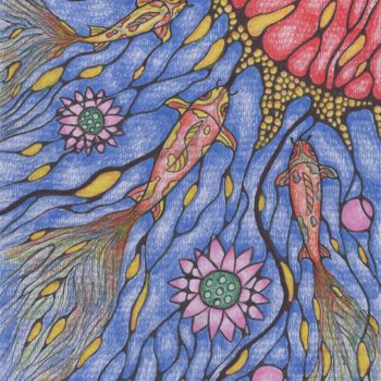 Dessin intitulée "Enchanted by the Su…" par Valerii Latyshev, Œuvre d'art originale, Crayon