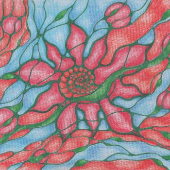 Dessin intitulée "Tropic Vibes" par Valerii Latyshev, Œuvre d'art originale, Crayon