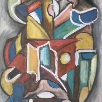Painting titled "abstraction2" by Laudu, Original Artwork, Gouache
