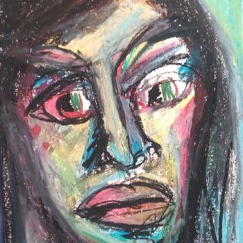 Dessin intitulée "visage 1" par Laudu, Œuvre d'art originale, Pastel