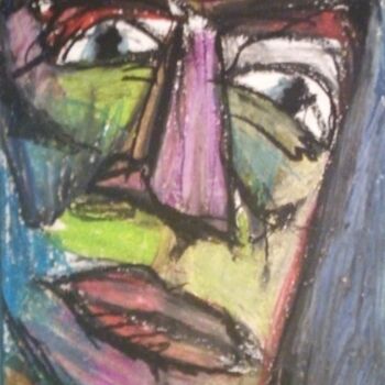 Dibujo titulada "visage 3" por Laudu, Obra de arte original, Pastel