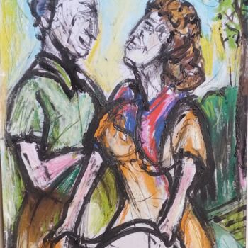 "les amoureux 3" başlıklı Resim Laudu tarafından, Orijinal sanat, Guaş boya