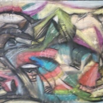 Dessin intitulée "Abstraction snv 1" par Laudu, Œuvre d'art originale, Pastel