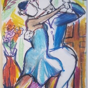 Disegno intitolato "Tango2" da Laudu, Opera d'arte originale, Pastello