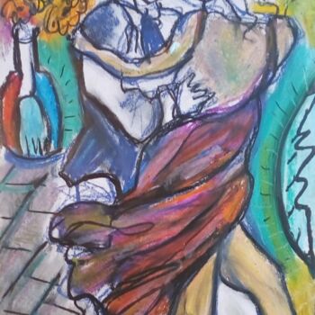 Рисунок под названием "Tango13" - Laudu, Подлинное произведение искусства, Пастель