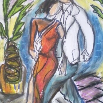 Disegno intitolato "Tango14" da Laudu, Opera d'arte originale, Pastello