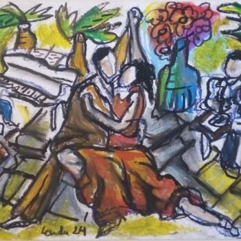 Disegno intitolato "Tango15" da Laudu, Opera d'arte originale, Pastello