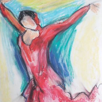 Рисунок под названием "Flamenco 3" - Laudu, Подлинное произведение искусства, Пастель