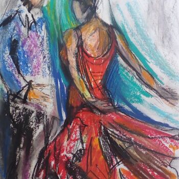 Рисунок под названием "Flamenco 11" - Laudu, Подлинное произведение искусства, Пастель