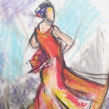 "Flamenco 13" başlıklı Resim Laudu tarafından, Orijinal sanat, Pastel