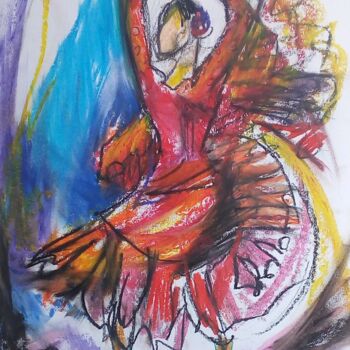 Tekening getiteld "Flamenco21" door Laudu, Origineel Kunstwerk, Pastel