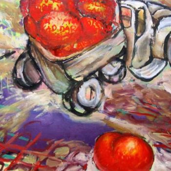 Картина под названием "Cherry truck" - Darius Laumenis, Подлинное произведение искусства, Масло