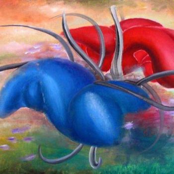 Pintura titulada "2 poupees" por Darius Laumenis, Obra de arte original, Oleo