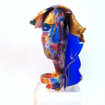 Sculpture titled "Dentro il blu" by Laura Alunni, Original Artwork, Ceramics