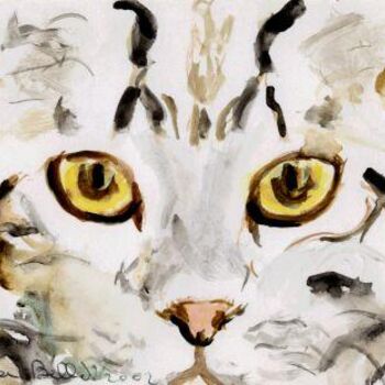 Ζωγραφική με τίτλο "Mon petit chat" από Laura Bellodi, Αυθεντικά έργα τέχνης