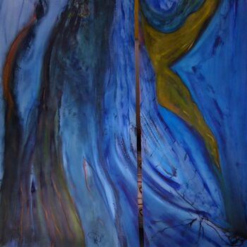 Pittura intitolato "Notturno con figure…" da Laura Bottaro, Opera d'arte originale, Olio