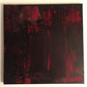 Painting titled "Red in the black" by Laura Casini, Original Artwork, Acrylic