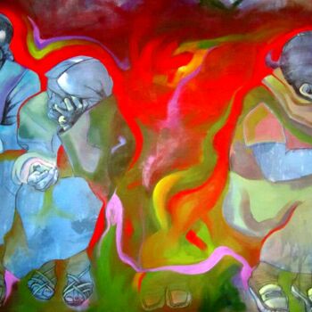 Peinture intitulée "La amiga que se fue" par Laura Dangelo, Œuvre d'art originale, Huile
