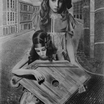 Drawing titled "Le musicanti" by Laura Muolo, Original Artwork, Graphite