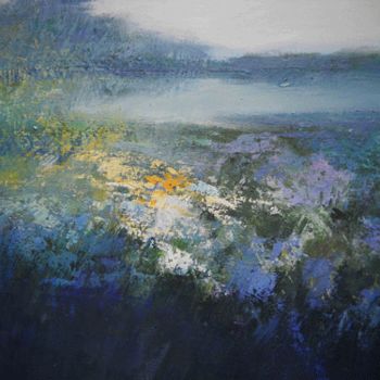 Malarstwo zatytułowany „10-fiori-sul-lago-a…” autorstwa Laura Pasquetti, Oryginalna praca, Akryl