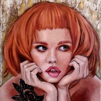 Картина под названием "She n°50 dalla seri…" - Laura Segatori, Подлинное произведение искусства, Масло Установлен на Деревян…