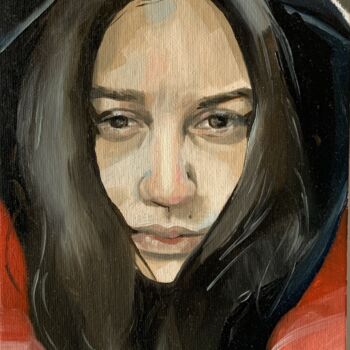 Painting titled "Laura1" by Laura Vendramin, Original Artwork, Oil Mounted on Cardboard