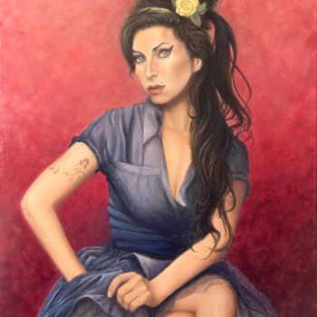 Painting titled "Amy" by Laura Vincelli, Original Artwork, Oil