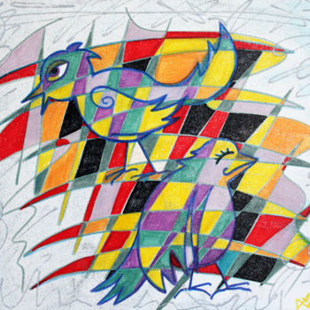 Tekening getiteld "Birdopoly" door Laura Barbosa, Origineel Kunstwerk, Inkt