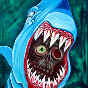 Painting titled "Great White Gobstop…" by Laura Barbosa, Original Artwork, Acrylic