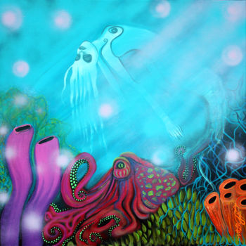 Painting titled "Sea Of Dreams" by Laura Barbosa, Original Artwork, Acrylic