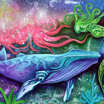 Painting titled "Enchanted Ocean" by Laura Barbosa, Original Artwork, Acrylic