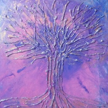 Painting titled "Árbol de la vida" by Laura Capurro, Original Artwork, Acrylic Mounted on Wood Stretcher frame