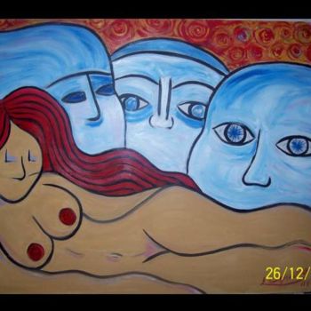 Painting titled "El descanso de lone…" by Laura Capurro, Original Artwork