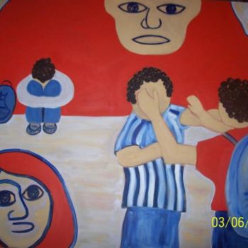 Painting titled "Violencia escolar" by Laura Capurro, Original Artwork