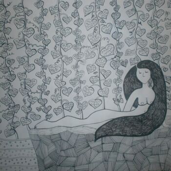 Drawing titled "La Sirena / the mer…" by Laura Capurro, Original Artwork, Other