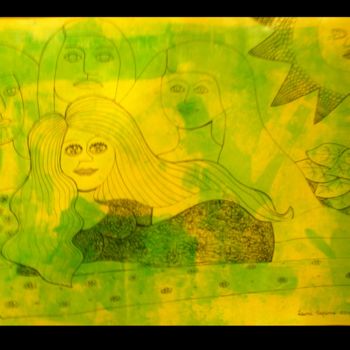 Dibujo titulada "La Rubia / The blon…" por Laura Capurro, Obra de arte original, Otro