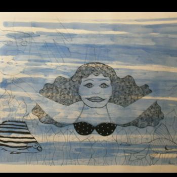 Σχέδιο με τίτλο "Nadando, Swimming,…" από Laura Capurro, Αυθεντικά έργα τέχνης, Άλλος