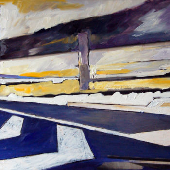 Malerei mit dem Titel "Street 03" von Laura Federici, Original-Kunstwerk, Öl