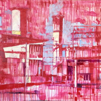 Painting titled "City 03" by Laura Federici, Original Artwork, Oil