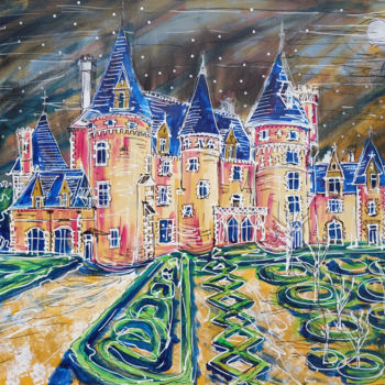 Pintura titulada "Chateau 3,366,000" por Laura Hol, Obra de arte original, Acrílico Montado en Bastidor de camilla de madera
