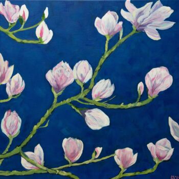 Malerei mit dem Titel "Magnolias I" von Laura K Smith Paintings, Original-Kunstwerk, Acryl
