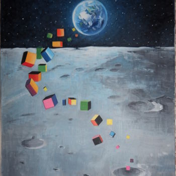 Pintura titulada "Terza dimensione" por Laura Marra, Obra de arte original, Acrílico