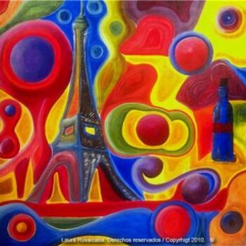 Pintura titulada "Paris de Noche" por Laura Ruvalcaba, Obra de arte original, Oleo