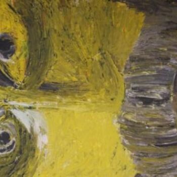 Pittura intitolato "Máscara o El ojo ac…" da Laura Ruvalcaba, Opera d'arte originale, Olio