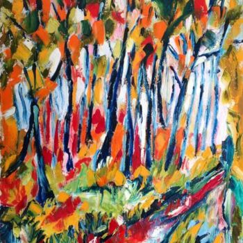 Painting titled "Bosco" by Laura Tedeschi Pittrice, Original Artwork, Oil