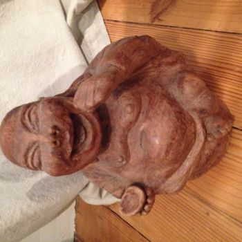 Sculpture titled "Bouddha rieur" by Laure Barats, Original Artwork, Ceramics