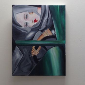 Painting titled "femme au volant" by Laure Barats, Original Artwork, Other