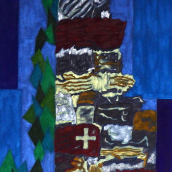 Pintura titulada "la croix" por Laure Barlet, Obra de arte original, Oleo